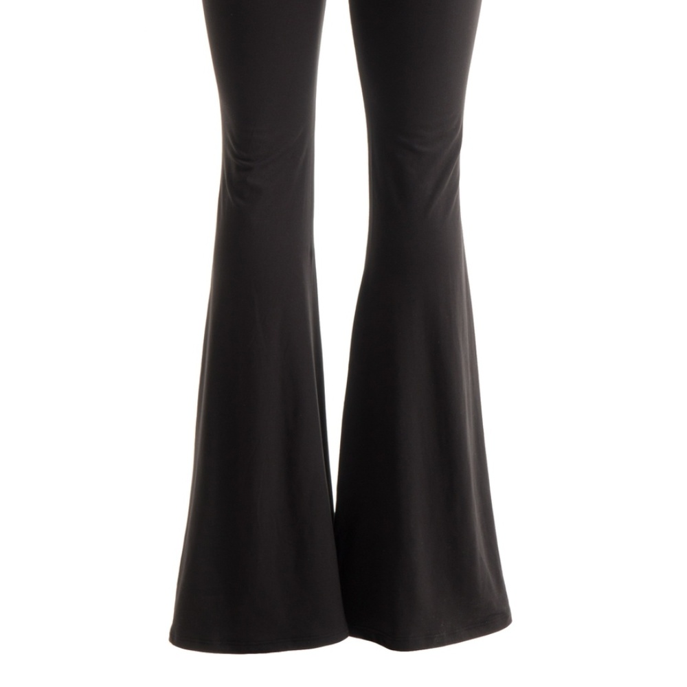 BRUSHED JERSEY BELL BOTTOM PANTS (PLUS) - Picture 4 of 8